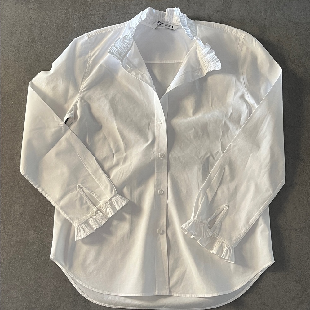Zara ZW Collection Ruffled Shirt